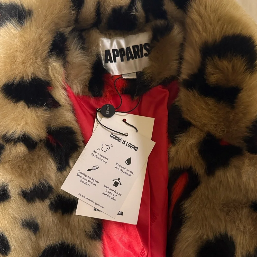 Apparis Bold Leopard Teddy Jacket - Red and Black - Picture 2 of 4